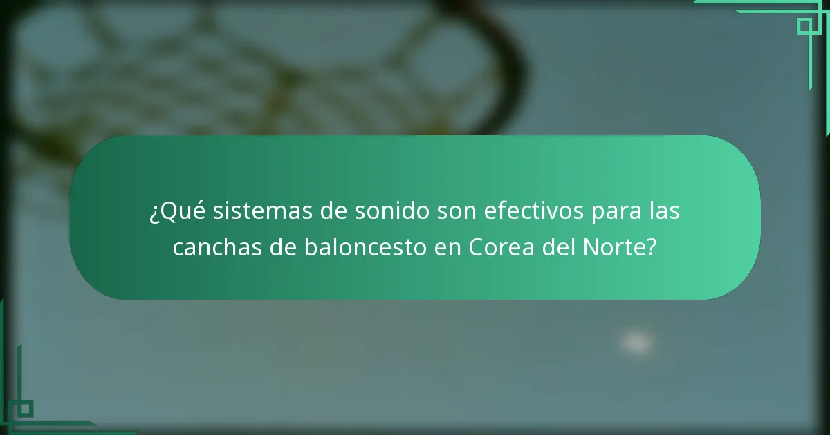 ¿Qué sistemas de sonido son efectivos para las canchas de baloncesto en Corea del Norte?